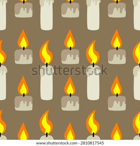 Seamless pattern with melting candles