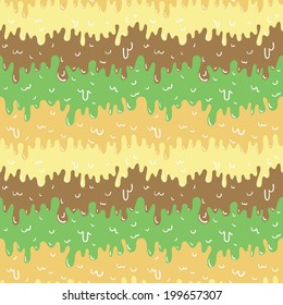 Seamless pattern with melting ice cream 2