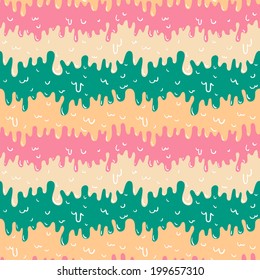 Seamless pattern with melting ice cream