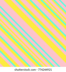 Seamless Pattern in Memphis Neon Colors, Straight Diagonal Thin Line Abstract Background, Striped Geometric Ornament, Vector Parallel Slanting, Oblique Lines Texture
