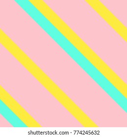 Seamless Pattern in Memphis Neon Colors, Straight Diagonal Thin Line Abstract Background, Striped Geometric Ornament, Vector Parallel Slanting, Oblique Lines Texture