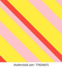 Seamless Pattern in Memphis Neon Colors, Straight Diagonal Thin Line Abstract Background, Striped Geometric Ornament, Vector Parallel Slanting, Oblique Lines Texture