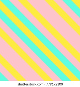 Seamless Pattern in Memphis Neon Colors, Straight Diagonal Thin Line Abstract Background, Striped Geometric Ornament, Vector Parallel Slanting, Oblique Lines Texture