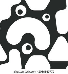 Seamless pattern in memphis style, background with geometric shapes in 60s style. Template for banner, flyer, cover, birthday invitation. Vector illustration