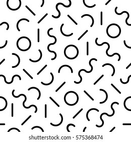 seamless pattern memphis style black white background