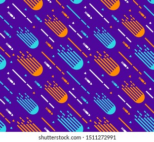 Seamless pattern memphis style.Abstract shapes ornament.Concept of design of ornaments for fabric, paper. Flat illustration vector.