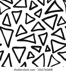 Seamless pattern memphis triangle abstract motif for background, wrapping paper, fabric, surface design, print and web. Vector illustration