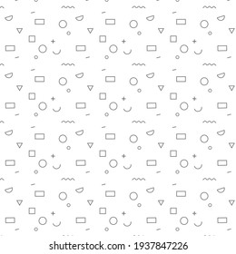 Seamless pattern. Memphis. Vector. A graphic resource for website designs, banners, stationery, textiles, wallpapers and other design ideas.