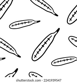 Seamless pattern mercury thermometer in doodle style
