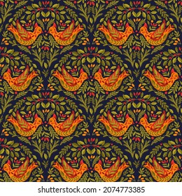 Seamless pattern Merry Christmas 2022.Branch leaves elegante xmas design.Vector illustration.