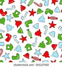 Seamless pattern merry Christmas with gingerbread