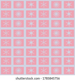 Seamless pattern Merry Christmas and Happy New Year. Snowflakes on pink background