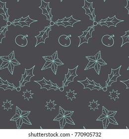 Seamless pattern for Merry Christmas and New Year. Greeting card.
