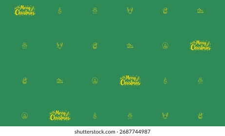 Padrão contínuo de texto de Natal alegre e pequenos ícones festivos