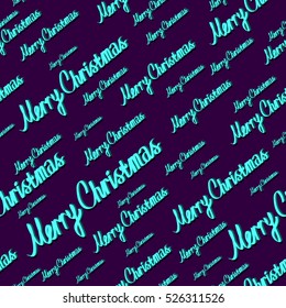 Seamless pattern - Merry Christmas text. Lettering. Dark-violet background. Vector. 
