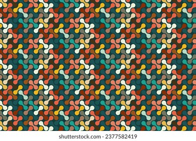 Seamless pattern, metaballs, original vector design, modern creative design for any use, ornament, decor, background, fabric, retro colors