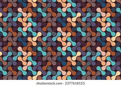 Seamless pattern, metaballs, original vector design, modern creative design for any use, ornament, decor, background, fabric, Boho color