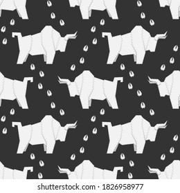 Seamless pattern with metal bull