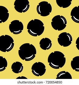 Seamless pattern of metal sheet of champagne bottle. Background yellow color. Vector
