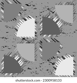 Patrón de rayas metálicas sin soldadura sobre un fondo gris. Ilustración vectorial.