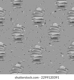 Seamless pattern of metal stripes and water drops on a gray background. Vector illustration.