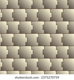 seamless pattern of metallic tiles attached with screws for prints and for decorating interiors and scenes