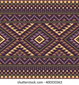 Seamless pattern with mexican aztec motives. Aztec stylized vector wallpaper. Tribal aztec print. Aztec design. 
