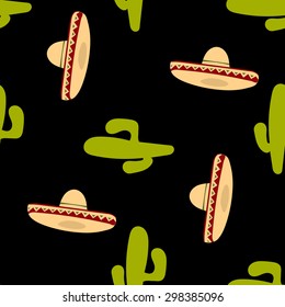 seamless pattern, Mexican hat cactus