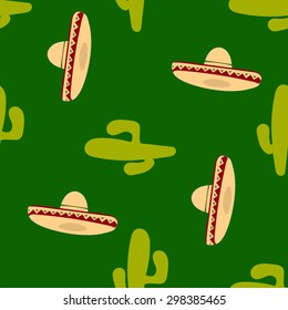 seamless pattern, Mexican hat cactus
