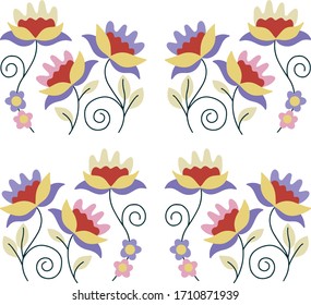 Seamless pattern in Mexican style and the style of hand embroidery. Suitable for decorating office supplies, fabrics, for use on the occasion of national Mexican holidays