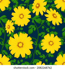 Patrón sin foco: Girasol mexicano o Tithonia Diversifolia o Bua Tong es un árbol en el norte de Tailandia. 