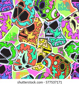  Seamless Pattern. Mexican Wrestler background