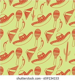 Seamless pattern of mexico Cinco de Mayo vector