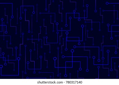 Seamless pattern of the microcontact board. Blue and black