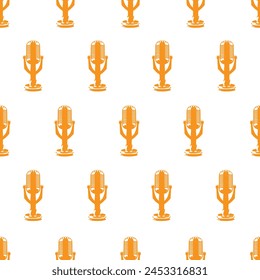 seamless pattern microphone vintage vector illustration
