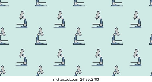 Seamless pattern with microscope doodle vector