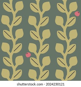 Seamless pattern in mid century retro style. Floral design for wallpaper, wrapping paper and other