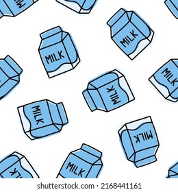 Seamless pattern with milk boxes