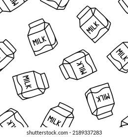 Seamless pattern with milk boxes