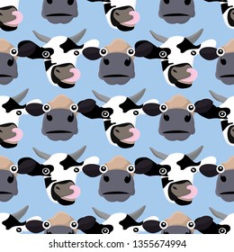seamless pattern with milk and cow