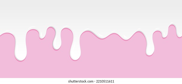 Patrón sin foco de goteo de leche. Leche o goteo de líquido blanco. Hermoso fondo. Diseño realista. Fondo de postre con leche. Patrón sin fisuras de los carteles. Ilustración del vector