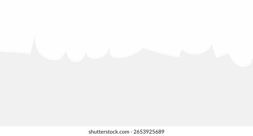 Padrão contínuo de gotejamento de leite. Leite ou líquido branco pingando. Fundo bonito. Design realista. Fundo de sobremesa com leite. Padrão sem emenda do banner. Ilustração vetorial.