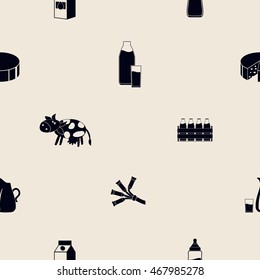 Seamless pattern with milk icons for your design