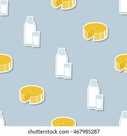 Seamless pattern with milk icons for your design