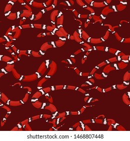 Seamless pattern of milk snakes. For wrapping paper or fabric. Vector graphics.