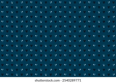 Patrón sin fisuras con mini flor abstracta de 3 pliegues en azul blanco y negro sobre fondo azul océano. Ilustración vectorial, para camisa masculina dama vestido tela textil cubierta decoración Fondo de pantalla telón de fondo