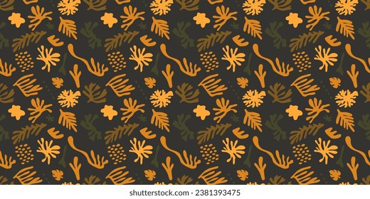 Seamless pattern of minimal abstract organic shapes. Fashionable template for design.