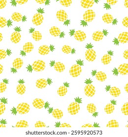 seamless pattern minimal yellow color pineapple