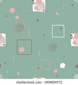 Abstracción del minimalismo de patrón sin inconvenientes desde círculos y rayas en el fondo, composición geométrica elegante para papel tapiz de textura