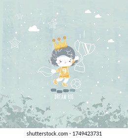 Seamless Pattern Minimalist drawing doodle with ink princess painting with glittering gold.